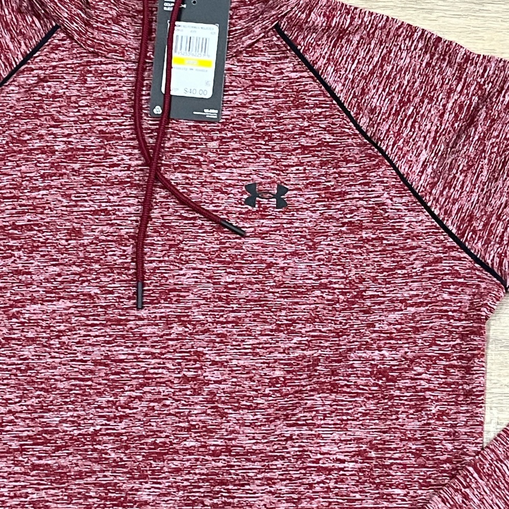 Under Armour Hooded Top New Size Medium Burgundy/Black - Picture 4 of 9